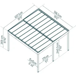 Carport Oslo 596,5 x 607,5 cm Palram - Canopia