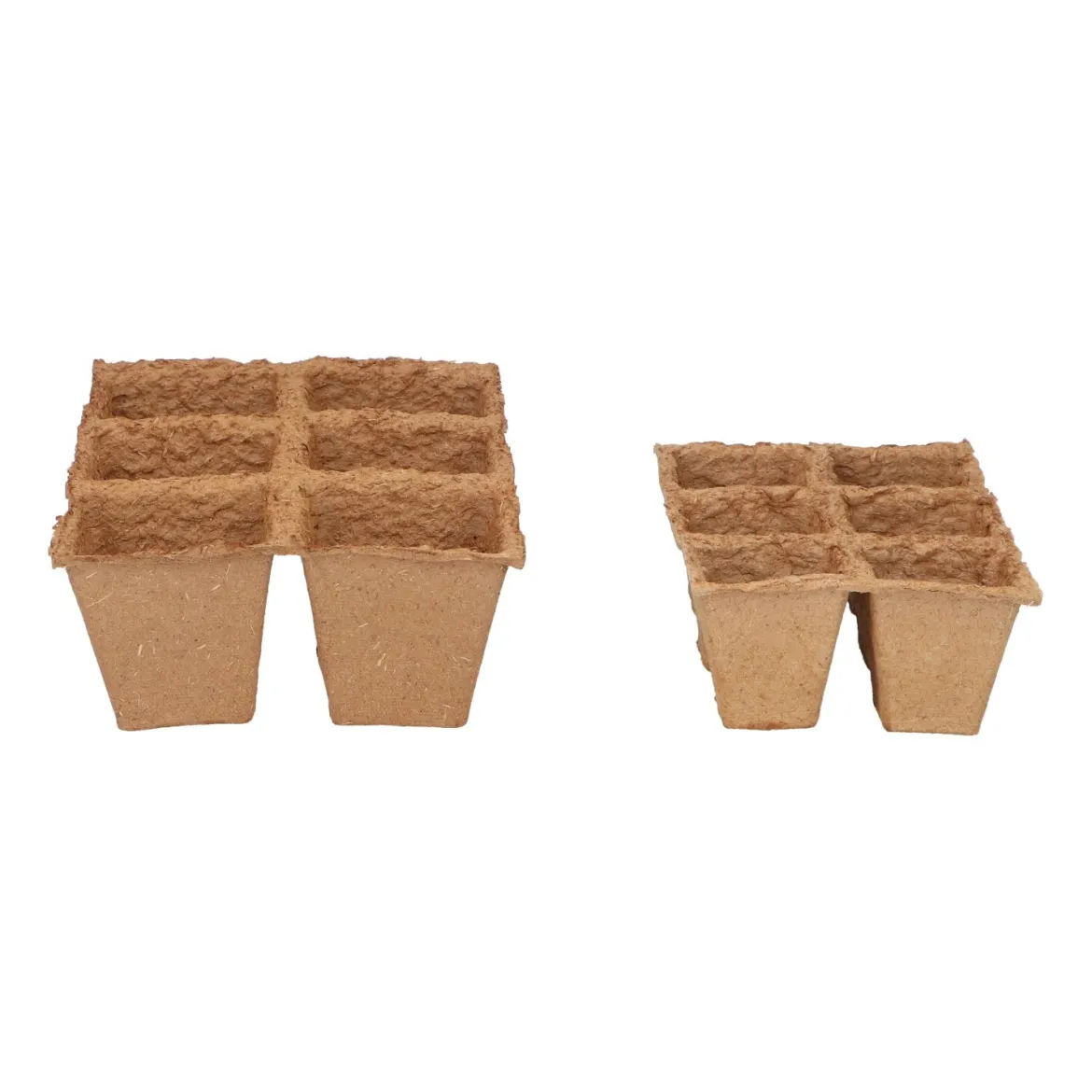 Fiberbakker til forspiring med 6 rum, 4 x 4 cm - 6 stk