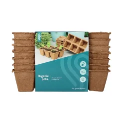 Fiberbakke til forspiring med 6 rum, 6 x 6 cm - 14 stk