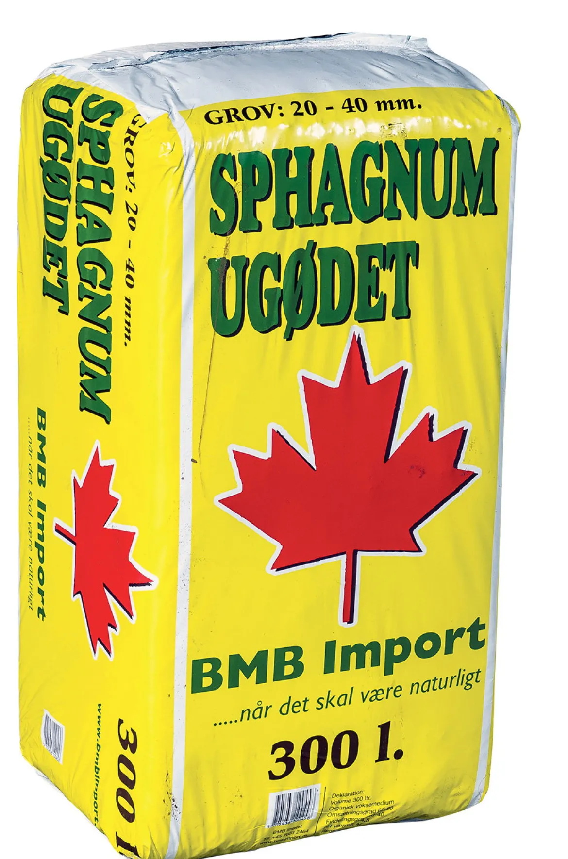 Grov spagnum - palle med 18 poser á 300 liter