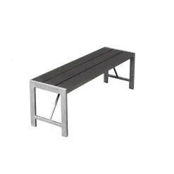 Havebænk H-model, 123 cm. Nonwood og med galvaniseret stel