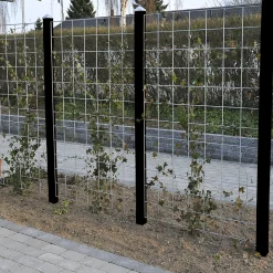 HORTUS 1 tillægsfag rio-net espalier galvaniseret 90 x 120 cm inkl. beslag inkl. 1 sortmalet stolpe 240 cm