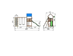 Jungle Gym Castle legetårn komplet inkl. climb module xtra ekskl. rutschebane