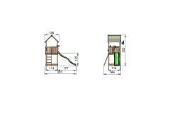 Jungle Gym Club legetårn komplet inkl. rutschebane