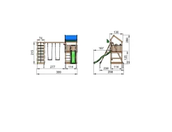 Jungle Gym Home legetårn komplet inkl. climb module xtra og rutschebane