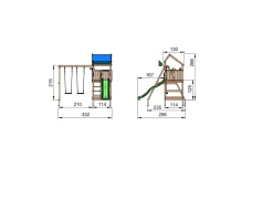Jungle Gym Home legetårn komplet inkl. swing module xtra ekskl. rutschebane