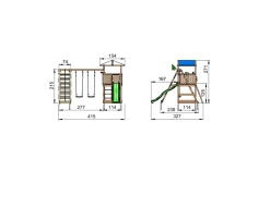 Jungle Gym Hut legetårn komplet inkl. climb module xtra ekskl. rutschebane