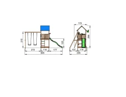 Junlge Gym Castle legetårn komplet inkl. swing module xtra ekskl. rutschebane