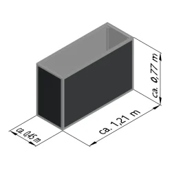KGT 130 højbed i aluminium, 121 x 45 x 77 cm