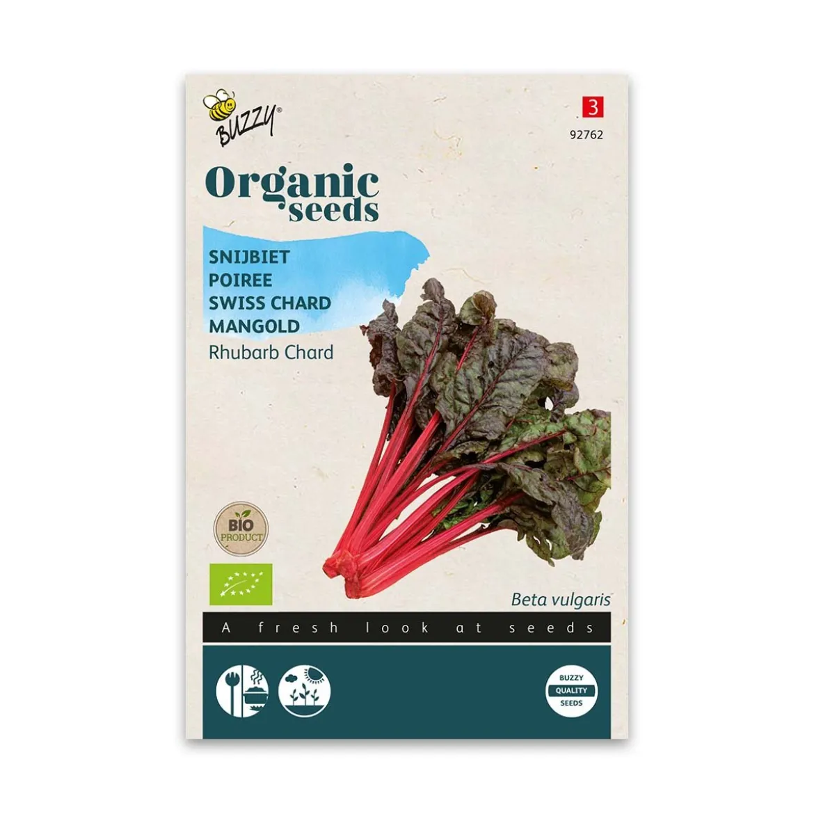 Økologisk Bladbede frø, Rhubarb Chard
