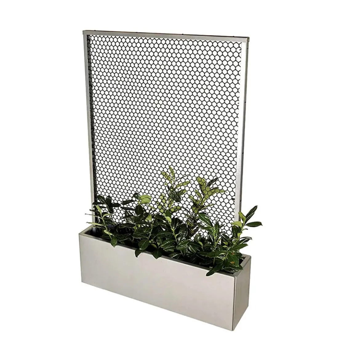 Land Modern – Plantekasse med højt espalier i galvaniseret stål
