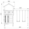 Legetårn Jungle Gym Chalet 2.1 m/2-Swing Module 220 og grøn rutschebane