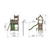 Legetårn Jungle Gym Teepee m/ grøn rutschebane