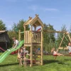 Legetårn Jungle Gym Teepee m/2-Swing Module 200 og grøn rutschebane