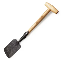 Lille håndspade med lakeret T-greb i asketræ - 60 cm