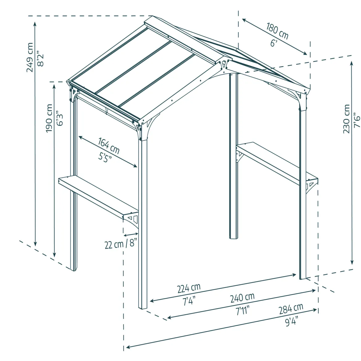 Palram - Canopia grillpavillon Austin 2400 sort