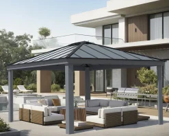 Palram - Canopia havepavillon Dallas 4,2 x 4,8 meter antracitgrå