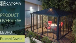 Palram - Canopia Ledro 3000 lukket havepavillon, antracitgrå