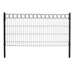 Panelhegn med deko "O", 1000 x 2000 mm, sort