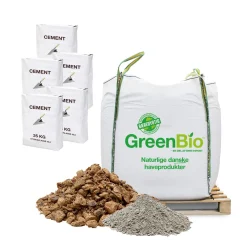 Støbepakke: 1000 kg støbemix 0-11 mm + 125 kg cement 42,5