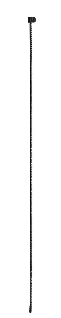 Tentorpæl 10 mm sort, med sort hætte, 145 cm, colli 10 stk.